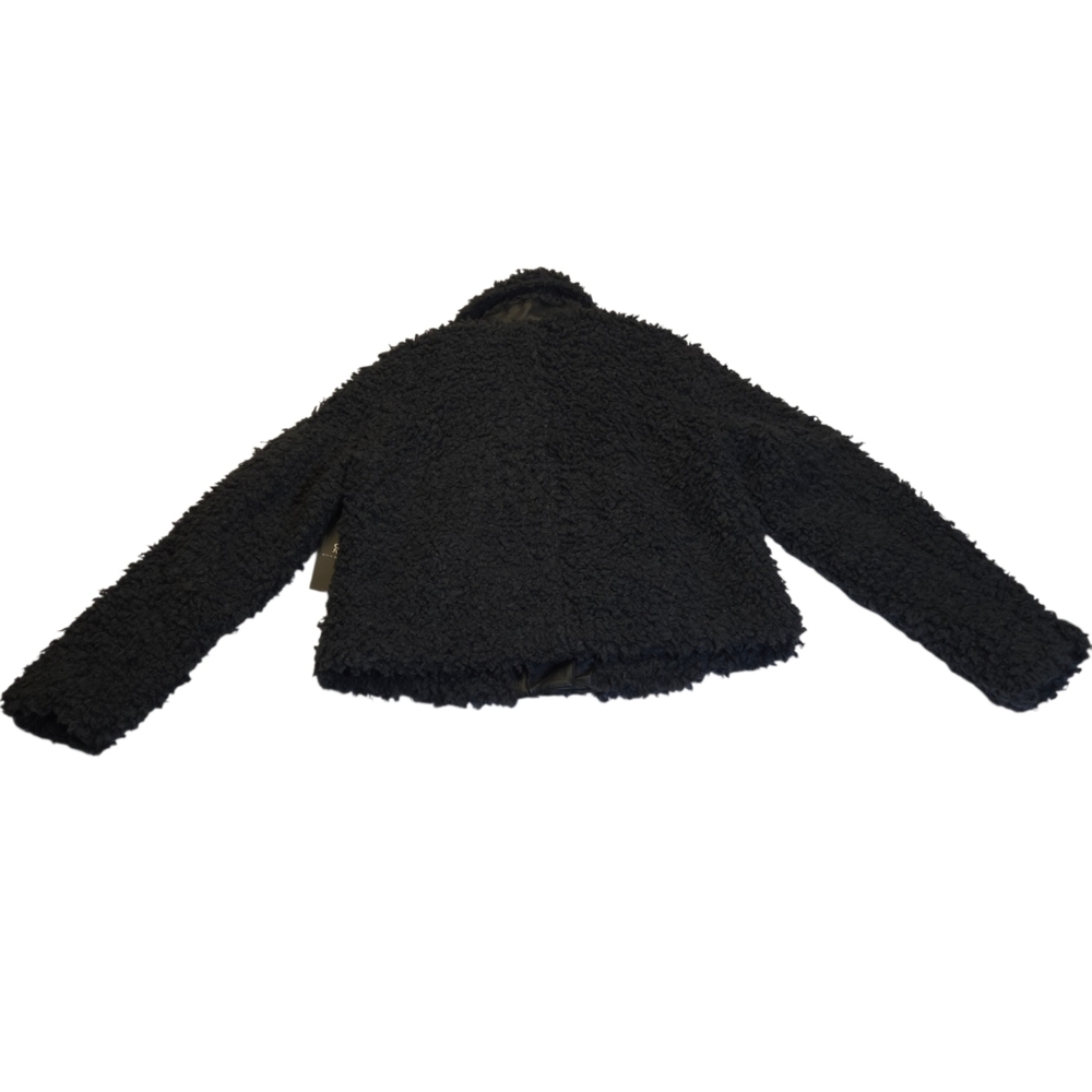 Rock & Republic Faux Sherpa Jacket Black Faux Leather Moto Teddy XL NWT - Picture 12 of 12